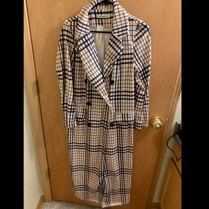 Plaid trench coat